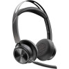 Zestaw słuchawkowy Voyager Focus 2 certyfikatem Microsoft Teams USB-C-C z podstawką ładującą, przejściówka USB-C