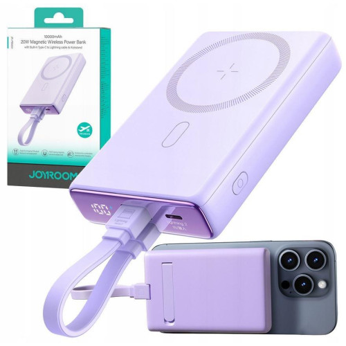 Powerbank Joyroom JR-PBM01 10000mAh 20W 1x USB-C 2x Lightning fioletowy + kabel-15104368