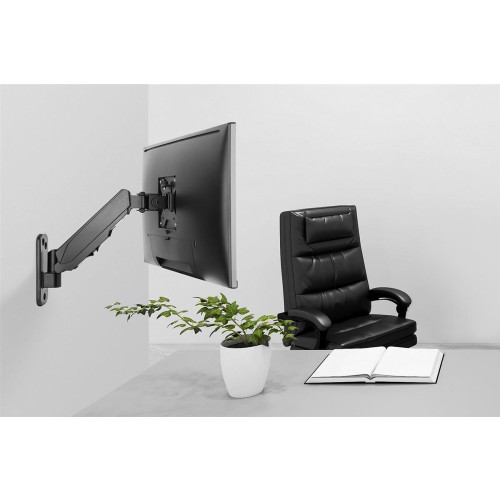 Uchwyt ścienny pojedynczy 1xLCD max 32" i 8kg z sprężyną gazową