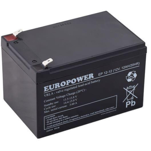 Akumulator AGM EUROPOWER serii EP 12V 12Ah (Żywotność 6-9 lat)-15131695