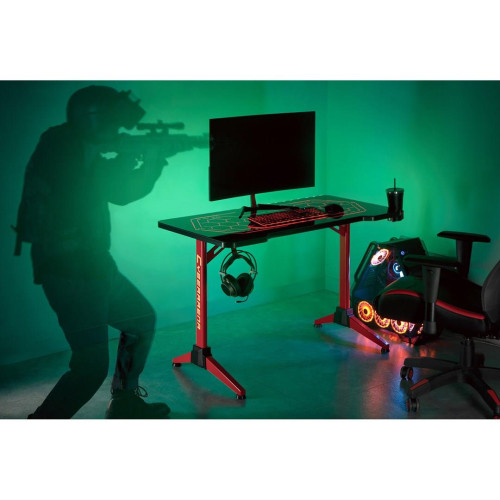 Biurko gamingowe RGB Led NanoRS, czarne, duże, 100kg max, wysokość 760mm, RS163-15141281