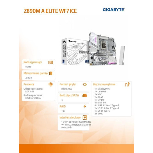 Płyta główna Z890M A ELITE WF7 ICE-15167625