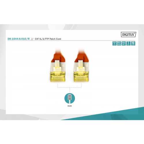 Patch cord S/FTP kat.6A LSOH 1m Czerwony-15168481