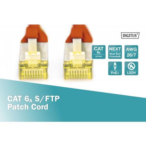 Patch cord S/FTP kat.6A LSOH 1m Czerwony-15168482
