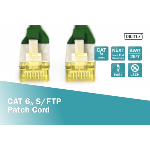 Patch cord S/FTP kat.6A LSOH 1m Zielony-15168486