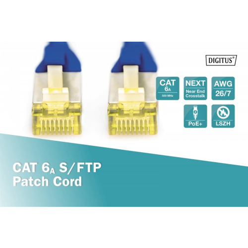 Patch cord S/FTP kat.6A LSOH 0,5m Niebieski-15168494