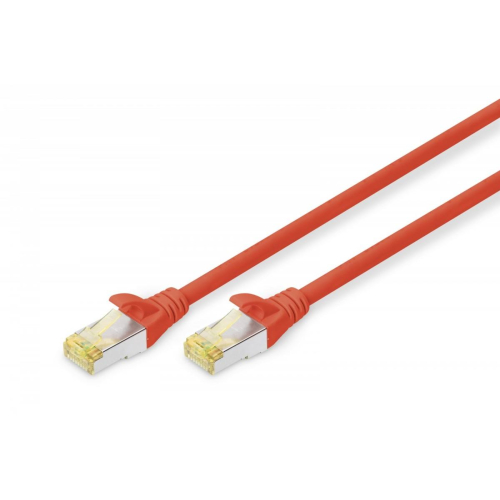 Patch cord S/FTP kat.6A LSOH 0,25m Czerwony