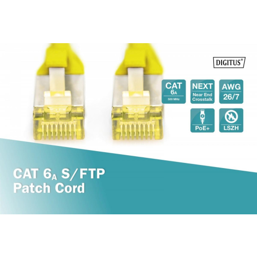 Patch cord S/FTP kat.6A LSOH 0,5m Żółty-15168521