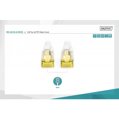 Patch cord S/FTP kat.6A LSOH 0,25m Szary-15168524
