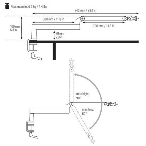 Uchwyt Wave Mic Arm Low Profile Retail-15169866