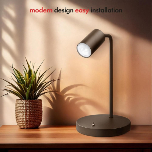 Lampka biurkowa GU10, z włącznikiem MCE370 B czarna, okrągła-15170749