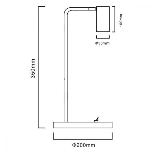 Lampka biurkowa GU10, z włącznikiem MCE370 B czarna, okrągła-15170750
