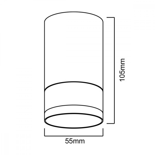 Oprawa natynkowa/tuba GU10, MCE361 B Aluminiowa Czarna-15170786