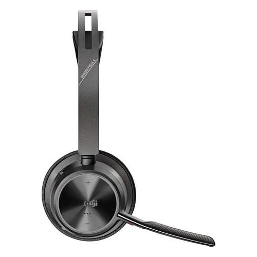 Zestaw słuchawkowy Voyager Focus 2 certyfikatem Microsoft Teams USB-C-C z podstawką ładującą, przejściówka USB-C
