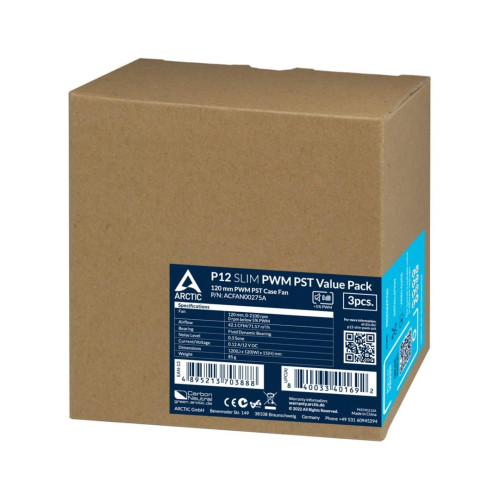 ARCTIC P12 Slim PWM PST Obudowa komputera Wentylator 12 cm Czarny 3 szt.-15179346
