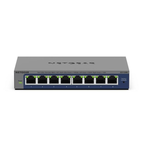 NETGEAR GS108Ev4 Nie zarządzany L2/L3 Gigabit Ethernet (10/100/1000) Szary-15184946
