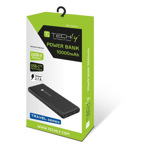 Techly I-CHARGE-10000 bank mocy Litowo-polimerowy (LiPo) 10000 mAh Czarny-15188357