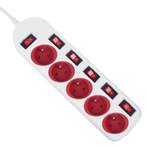 MACLEAN LISTWA ZASILAJĄCA 5 GNIAZD BIAŁA Z WŁĄCZNIKAMI MCE204R/W-15189020