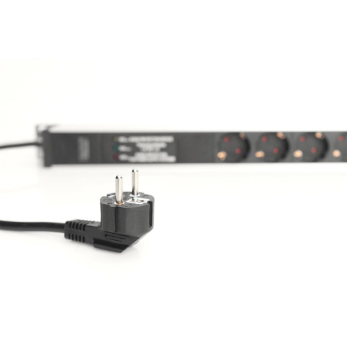 Digitus Listwa zasilająca PDU, 7x gniazdo schuko, 2.0m, 1x wtyk unischuko,16A, zabezpieczenie przepięciowe, filtr siec