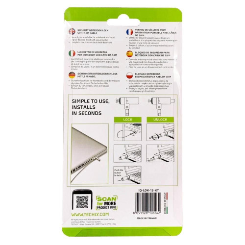 Techly IQ-LOK-13-KT zapięcie do kabli Srebrny 1,8 m-15189854