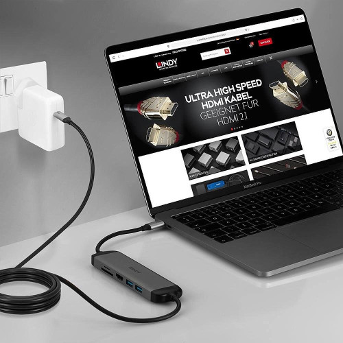 Lindy 43326 stacja dokująca Przewodowa USB 3.2 Gen 1 (3.1 Gen 1) Type-C Czarny, Szary-15190436