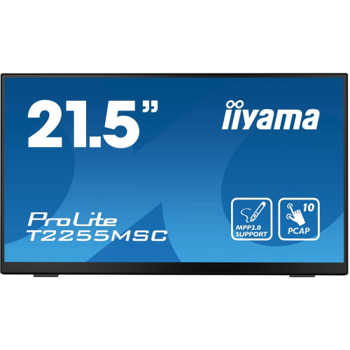 iiyama ProLite T2255MSC-B1 monitor komputerowy 54,6 cm (21.5") 1920 x 1080 px Full HD LCD Ekran dotykowy Czarny
