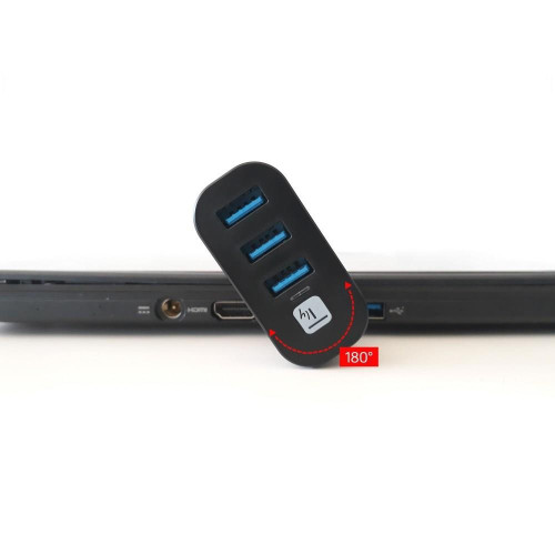 Techly IUSB3-HUB3-ROTB huby i koncentratory USB 3.2 Gen 1 (3.1 Gen 1) Type-A 5000 Mbit/s Czarny-15198786