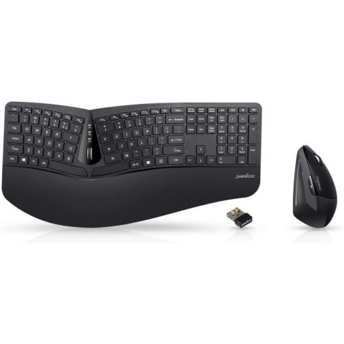 Zestaw bezprzewodowy klawiatura+mysz Perixx PERIDUO-605 Ergonomic czarny-15198975