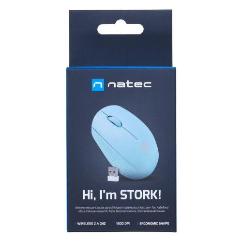 NATEC MYSZ BEZPRZEWODOWA STORK 1600DPI NIEBIESKA NMY-2001-15199230