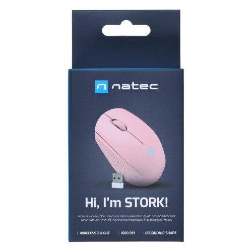 NATEC MYSZ BEZPRZEWODOWA STORK 1600DPI RÓŻOWA NMY-2002-15199239