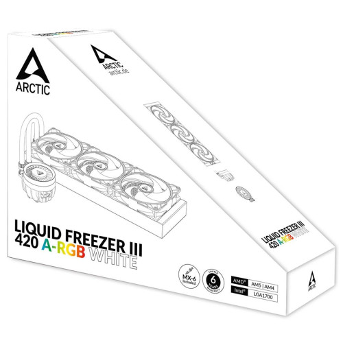 ARCTIC Liquid Freezer III 420 A-RGB Procesor Chłodnica cieczy all-in-one 14 cm Biały 1 szt.-15220311