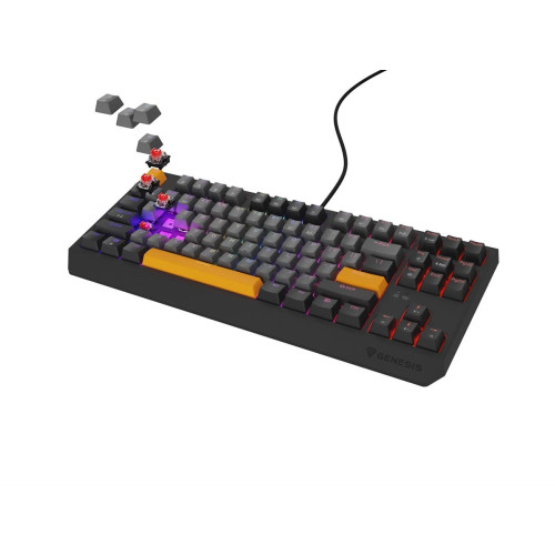 GENESIS Thor 230 TKL klawiatura Gaming USB + RF Wireless + Bluetooth QWERTY Czarny, Szary, Pomarańczowy-15223105