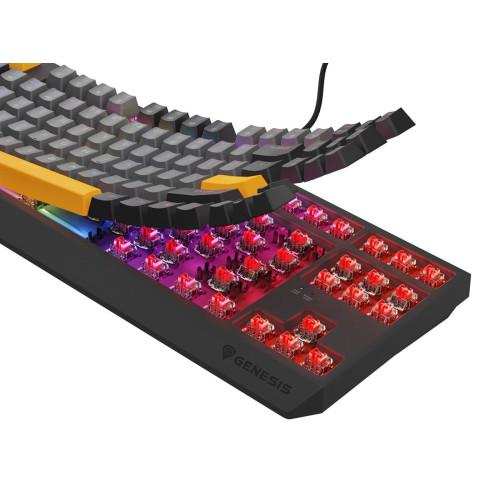 GENESIS Thor 230 TKL klawiatura Gaming USB + RF Wireless + Bluetooth QWERTY Czarny, Szary, Pomarańczowy-15223120