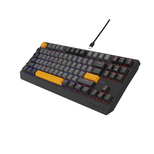 GENESIS Thor 230 TKL klawiatura Gaming USB + RF Wireless + Bluetooth QWERTY Czarny, Szary, Pomarańczowy-15223122
