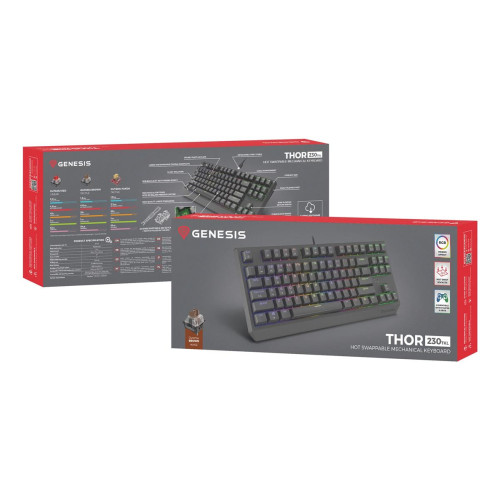 GENESIS Thor 230 TKL klawiatura Gaming USB QWERTY US English Czarny-15223211