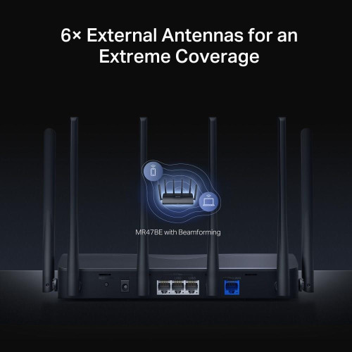 Mercusys MR47BE router bezprzewodowy 2.5 Gigabit Ethernet Trójpasmowy (2,4 GHz / 5 GHz / 6 GHz) Czarny-15225494