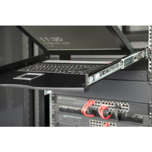 Digitus Konsola modułowa z monitorem TFT o przekątnej 19” (48,3 cm), 16-portowym przełącznikiem KVM & touchpadem, 