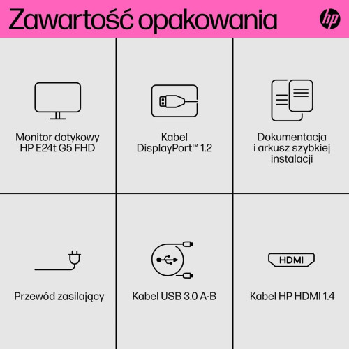 HP Monitor dotykowy E24t G5 FHD-15230944