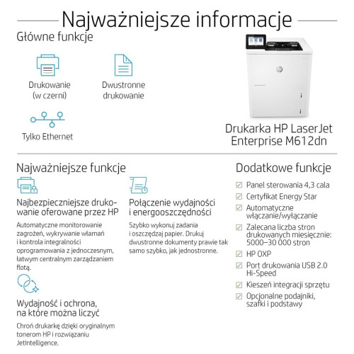 HP LaserJet Enterprise M612dn, Drukowanie, Drukowanie dwustronne-15239048