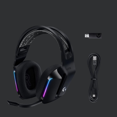 Logitech G G733 Zestaw słuchawkowy Bezprzewodowy Opaska na głowę Gaming Czarny-15240062