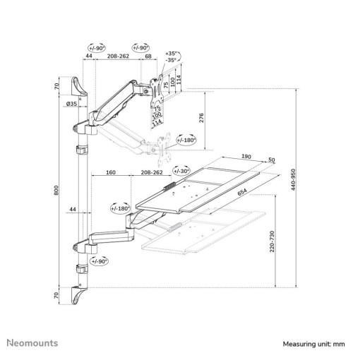 Neomounts WL90-325BL1 uchwyt / stojak do monitorów 81,3 cm (32