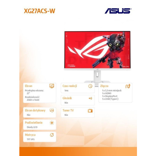 Monitor ROG Strix 27 cali XG27ACS-W IPS-F HDMI DP USB-C-15254492