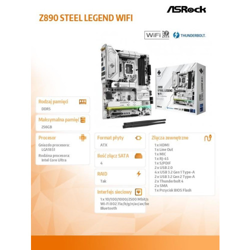 Płyta główna Z890 STEEL LEGEND WIFI ATX-15254661