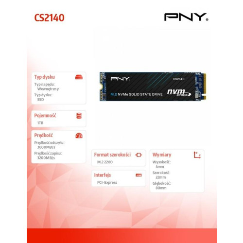Dysk SSD CS2140 1TB M.2 2280-15254692