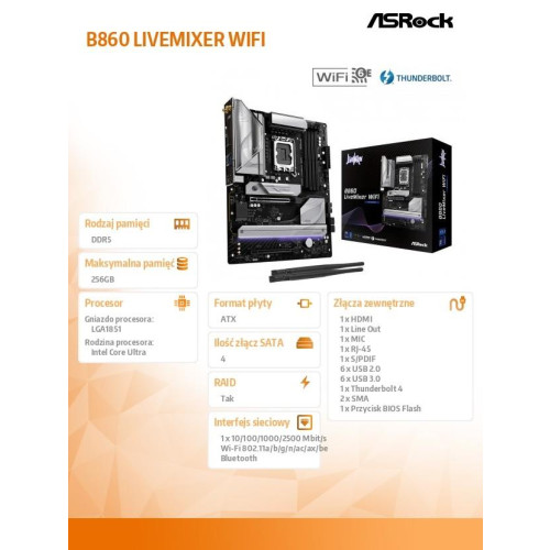Płyta główna 860 LIVEMIXER WIFI s1851 4DDR5 ATX-15254845