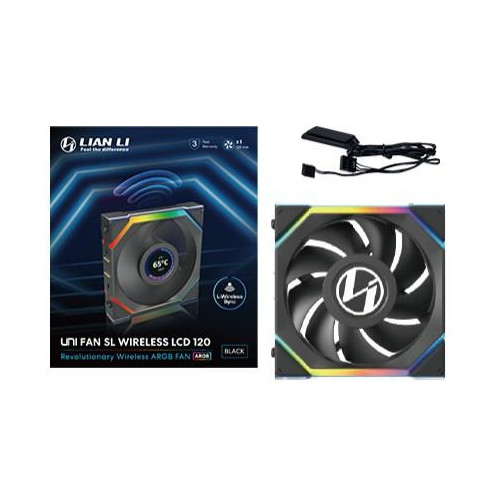 Lian Li UNI FAN SL Wireless LCD 120 Obudowa komputera Wentylator 12 cm Czarny 1 szt.