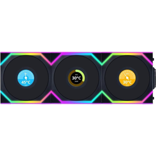 Lian Li UNI FAN SL Wireless LCD 120 Reverse Blade Obudowa komputera Wentylator 12 cm Czarny 3 szt.