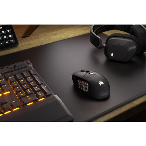 Corsair SCIMITAR ELITE WIRELESS myszka Gaming Po prawej stronie RF Wireless + Bluetooth + USB Type-C Optyczny 26000 DPI-