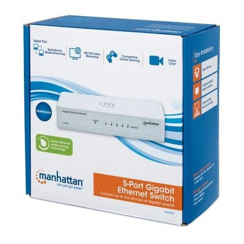 Manhattan 560696 łącza sieciowe Nie zarządzany L2 Gigabit Ethernet (10/100/1000) Biały-15266479