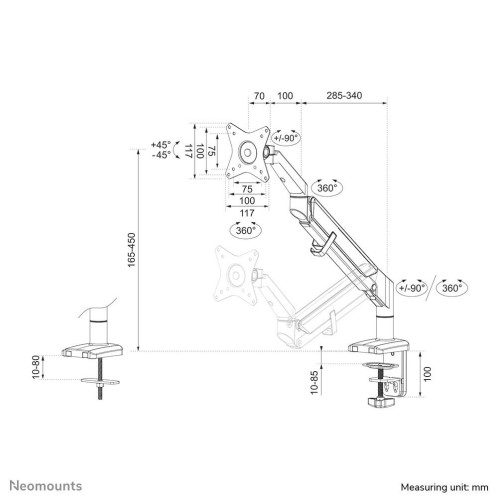 Neomounts DS70-810BL1 uchwyt / stojak do monitorów 81,3 cm (32